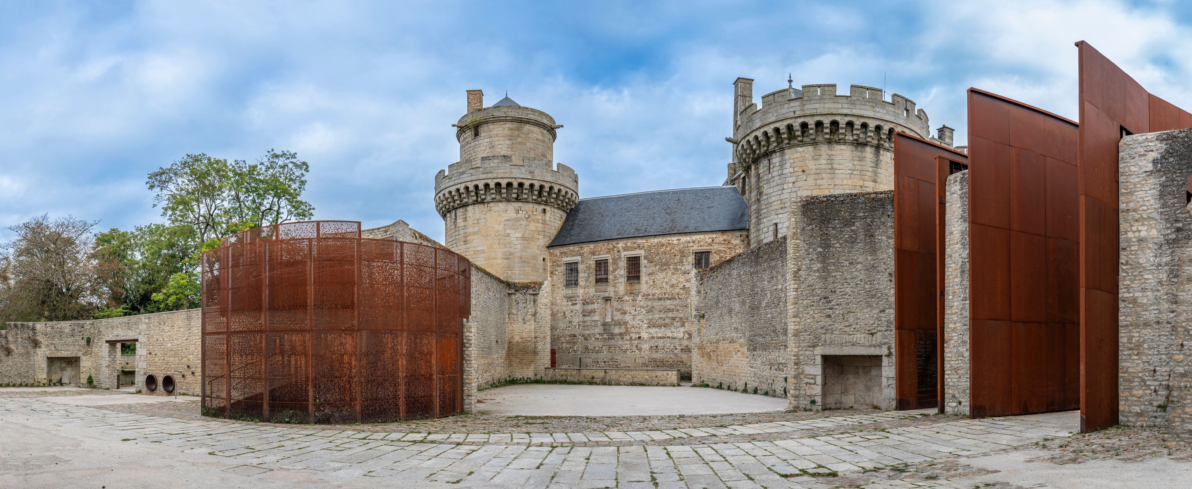 Alençon, France - 10 14 2023: View of the ramparts of the Castle of the Dukes of Alençon.