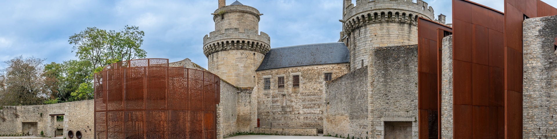 Alençon, France - 10 14 2023: View of the ramparts of the Castle of the Dukes of Alençon.
