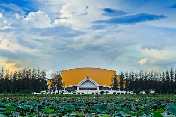 Khonkaen, Thailand - June, 07,2017: Golden Jubilee Convention Hall, located at the entrance to Khon Kaen University on Maliwan Road , On June, 07,2017, in Khonkaen, THAILAND.