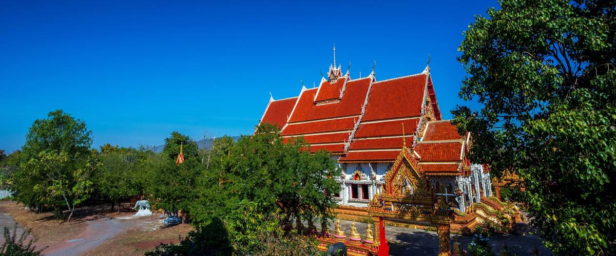 Boonyavas Temple, the red and white small temple in Chum Phae District Khonkaen Thailand