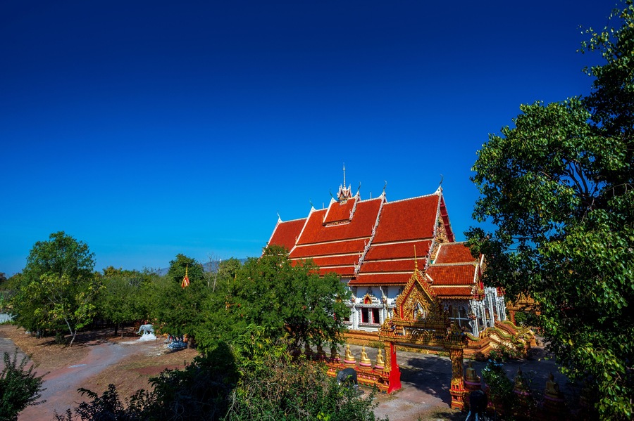 Boonyavas Temple, the red and white small temple in Chum Phae District Khonkaen Thailand