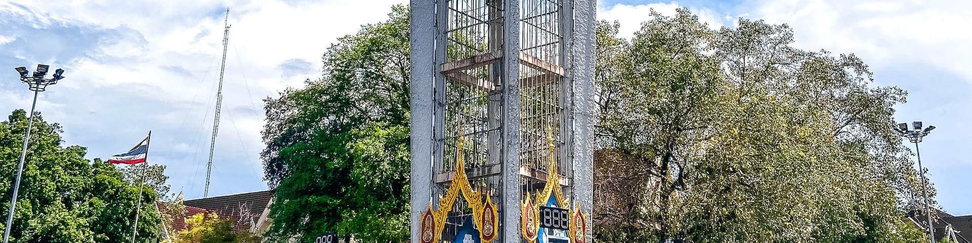 Trang city roundabout and dugong or manatees statues in Thailand