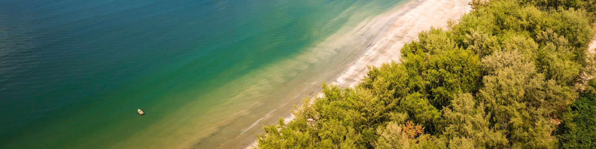 Aerial view of Pak Meng Beach in koh Lanta, Krabi, Thailand