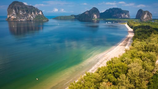 Aerial view of Pak Meng Beach in koh Lanta, Krabi, Thailand