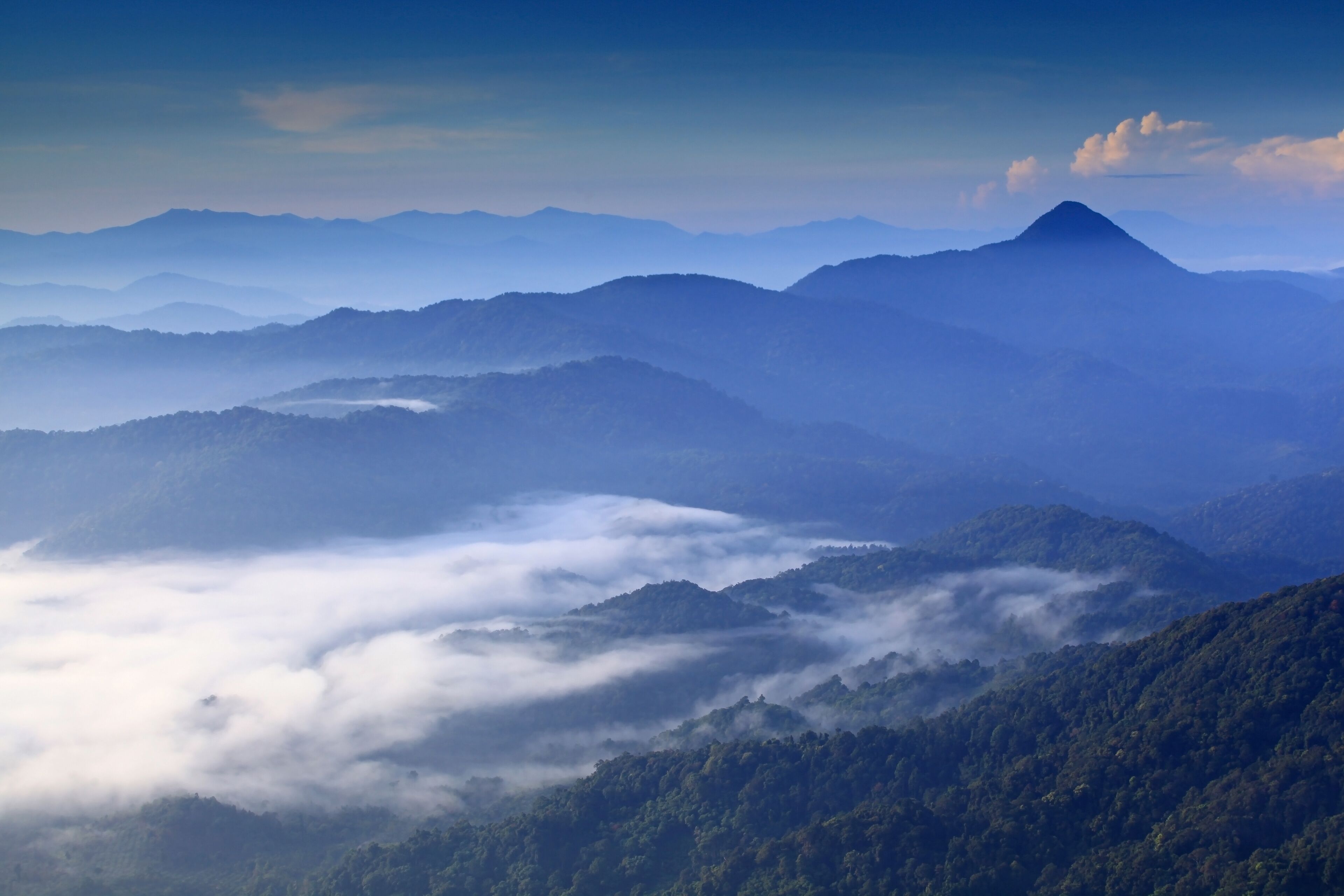 Beautiful Scenery of Khao Pho Ta Chong Dong (Pho Ta Chong Dong Mountain) in Kapoe District, Ranong Province, Thailand 