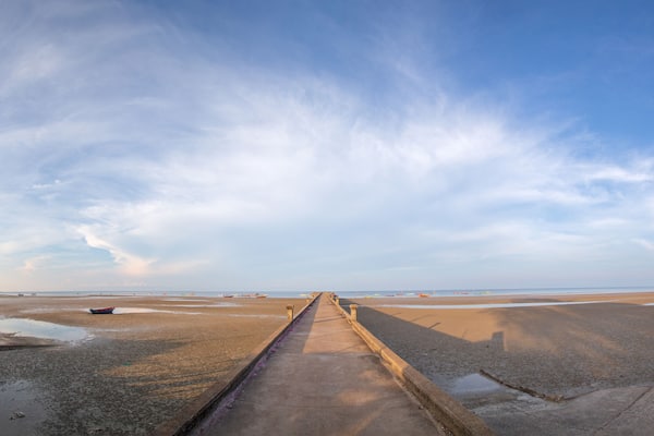 Fishing pier or Boat bridge panorama