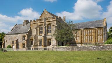 The Abbot's House at Muchelney Abbey, Somerset. The Abbot's house, built in the 14th and 15th century, is a grade 1 listed building in England.