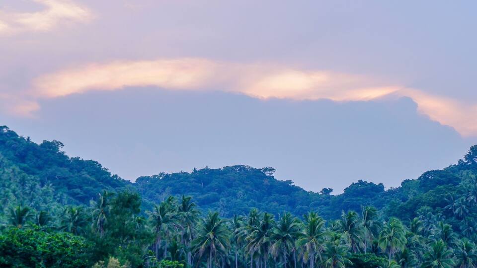 Beach and clouds at Casiguran, Aurora, Philippines