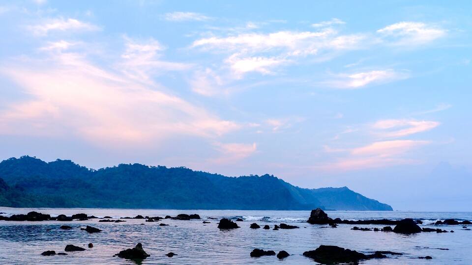 Beach and clouds at Casiguran, Aurora, Philippines