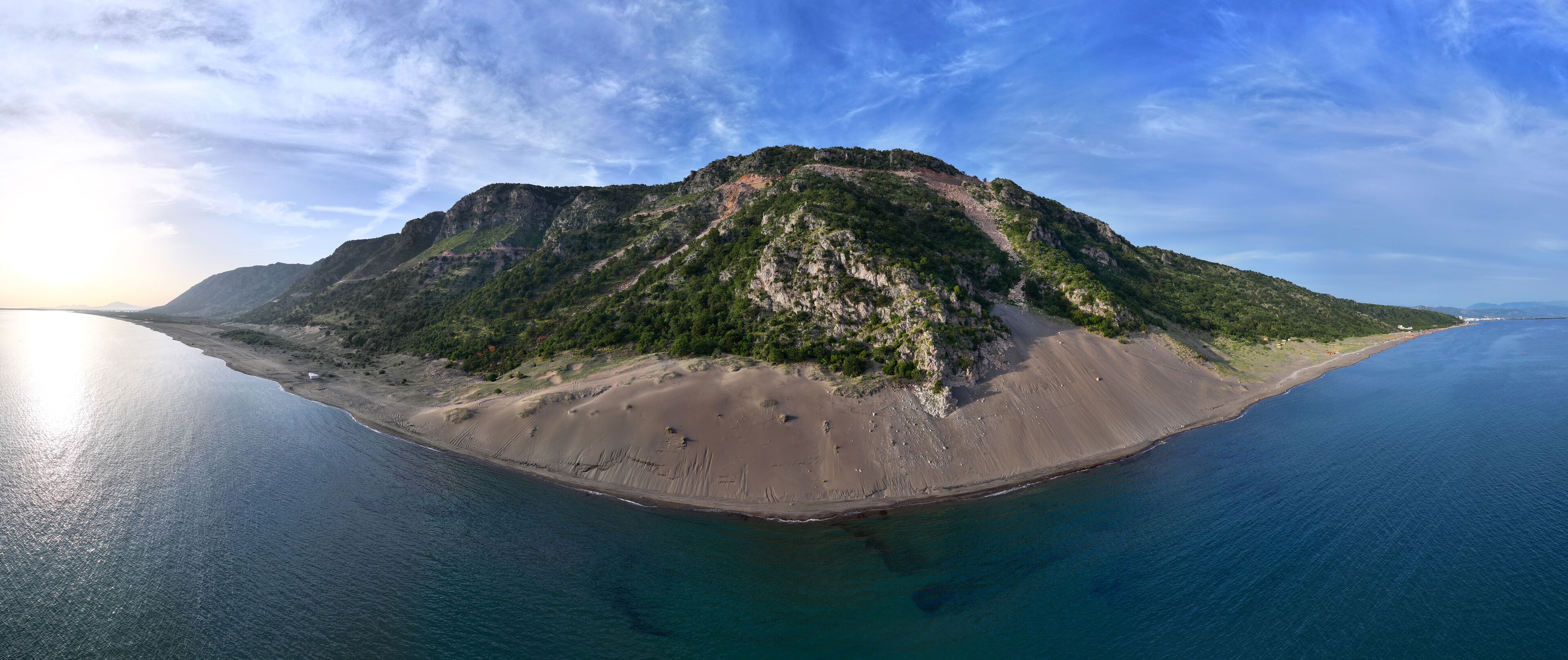 Albania coastal beaches Shengjin (rana e hedhun)  panorama view