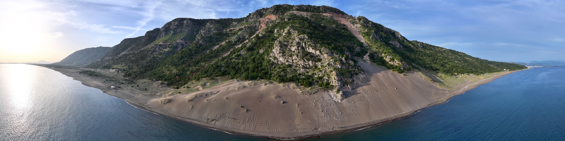Albania coastal beaches Shengjin (rana e hedhun) panorama view
