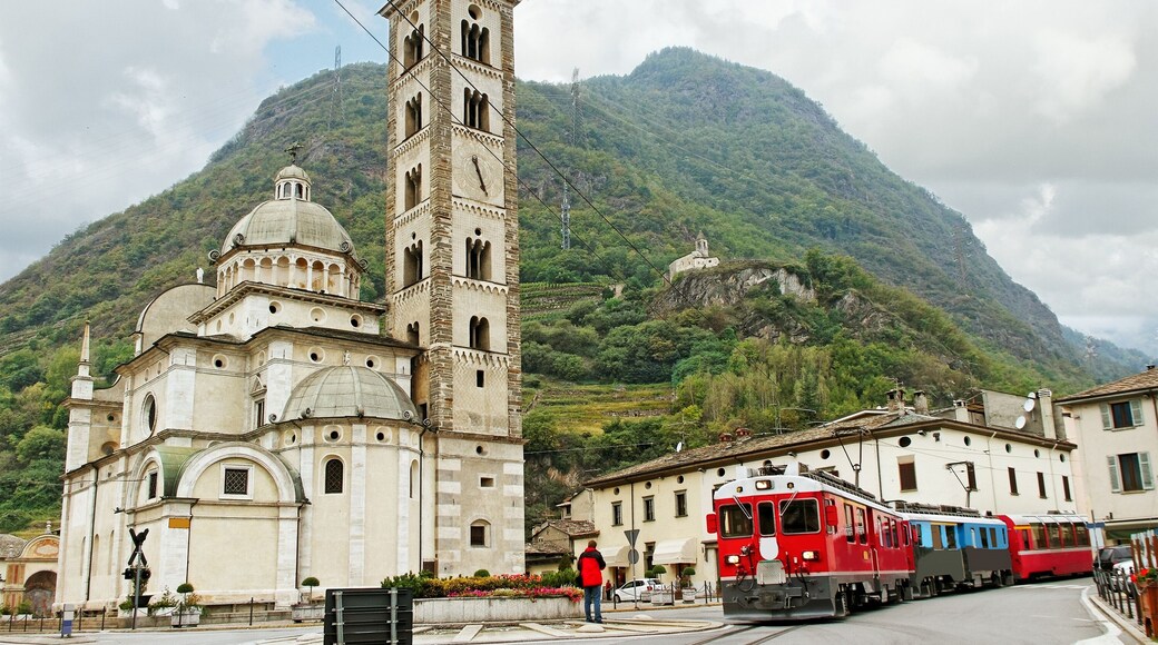 Bernina express on the Tirano street