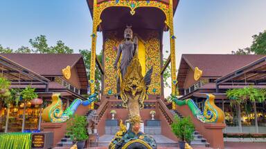 Krathum Baen District, Samut Sakhon, December 8, 2019. Wat Tha Mai. Magnificent Buddhist temple. The new main temple building is a piece of art..