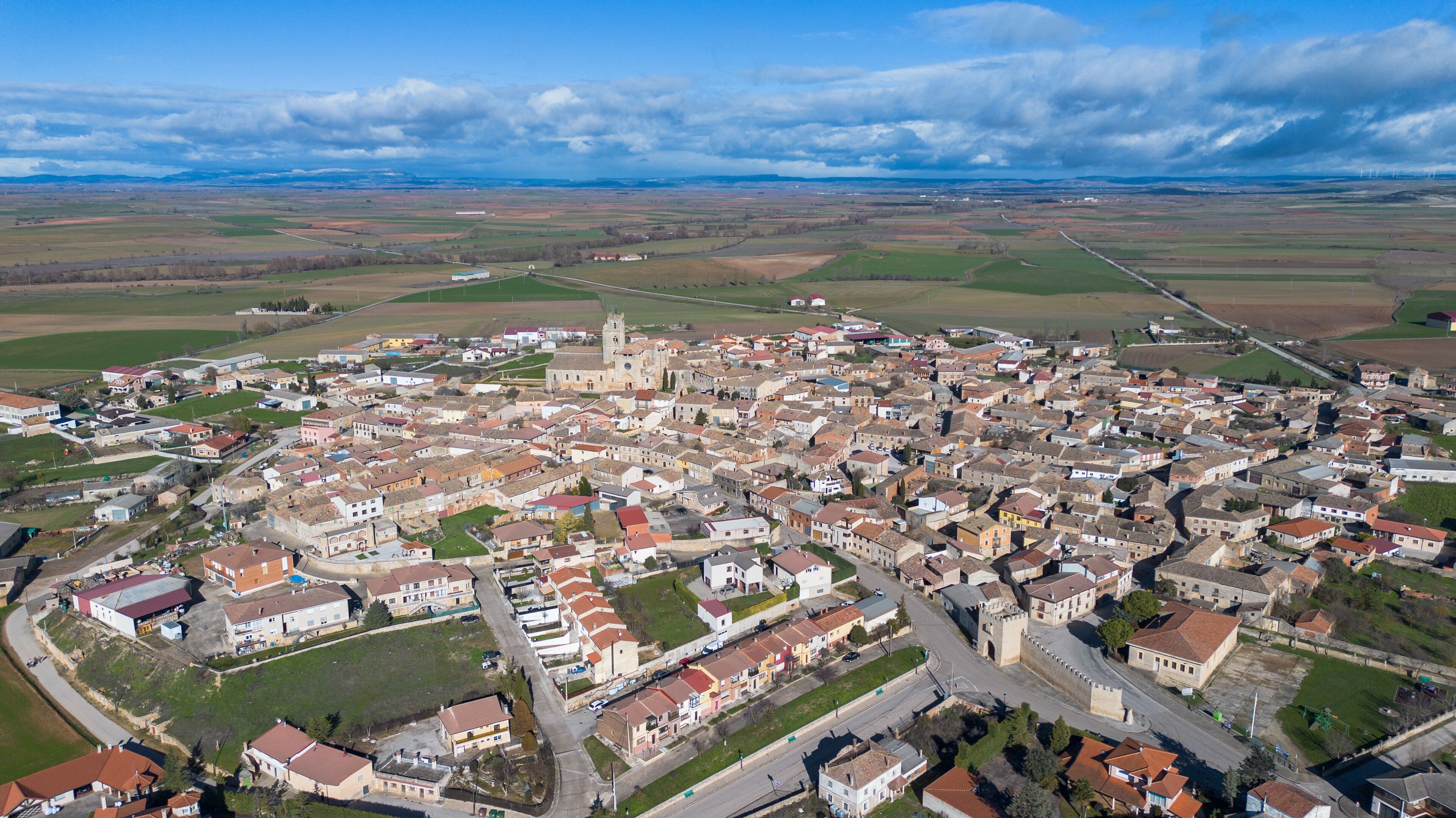 Panoramic aerial view of Sasamon, Burgos
