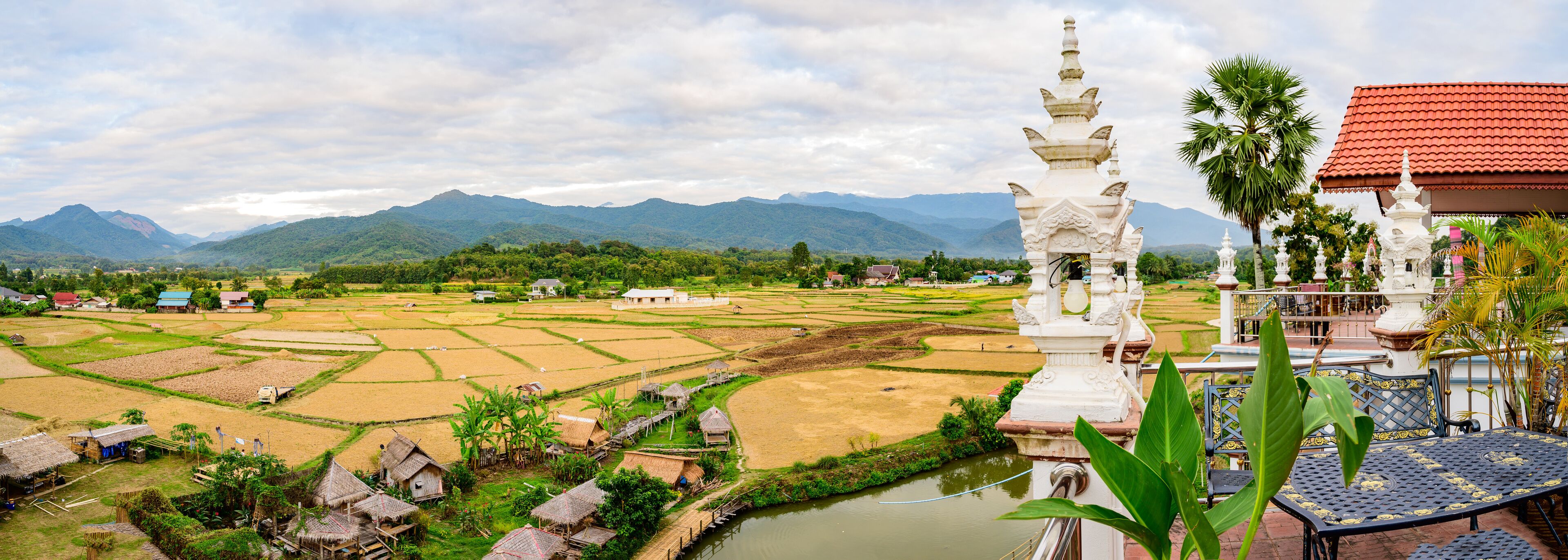 Panorama View of Rice Field at Phuket Temple