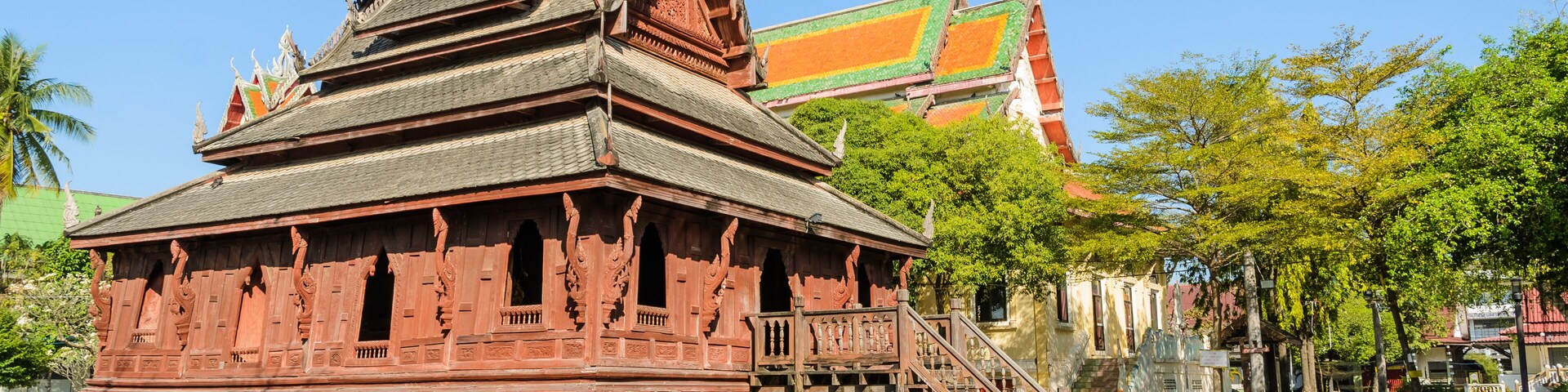Wooden temple of Wat Thung Si Muang in Ubon Ratchathani,Thailad