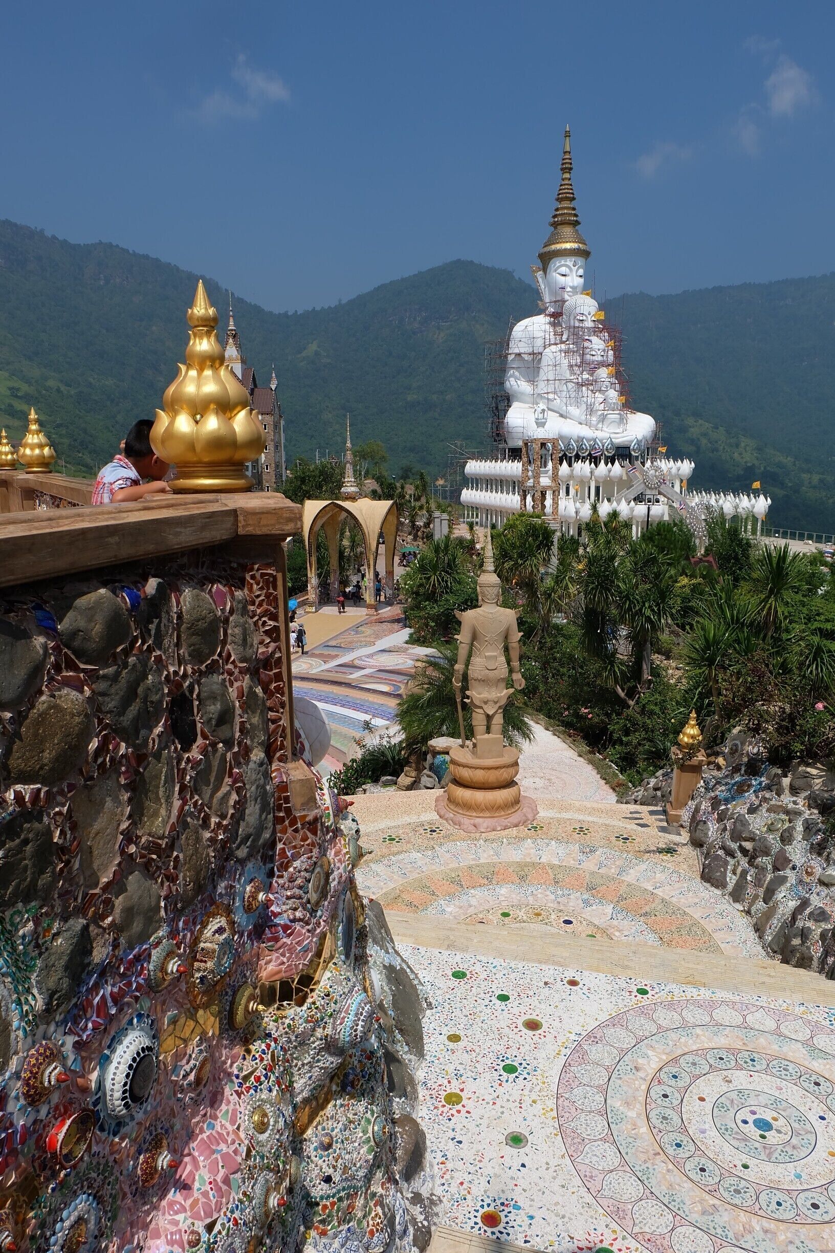 Beautiful temple ,decorate by color mirrors and porcelains
