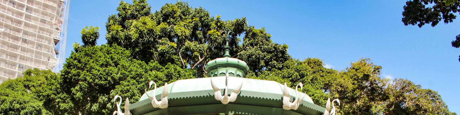 Metal bandstand in Batista Campos Square in the center of Belém, capital of the state of Pará, in northern Brazil.