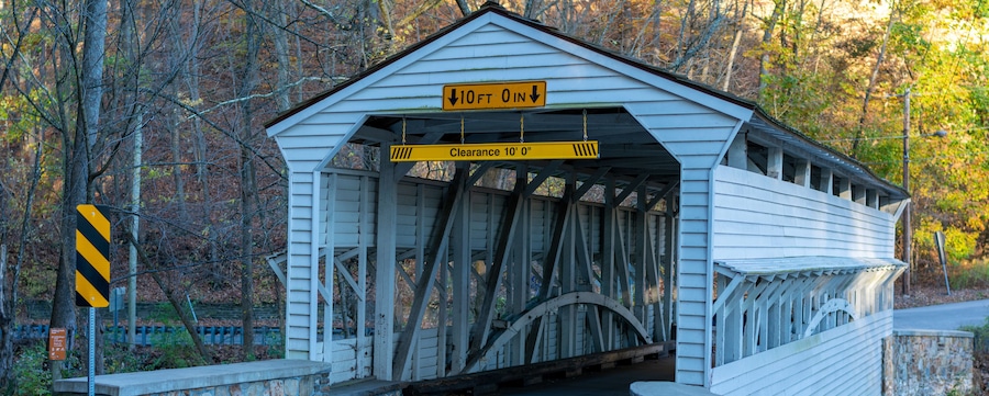 The Knox Covered Bridge on an Autumn Day at Valley Forge National Park