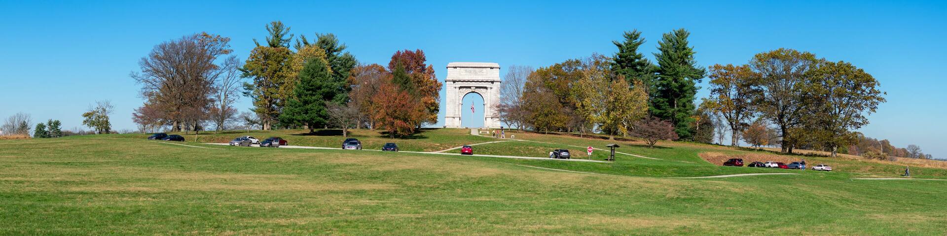 A Panoramic Shot of the National Memorial Arch at Valley Forge
