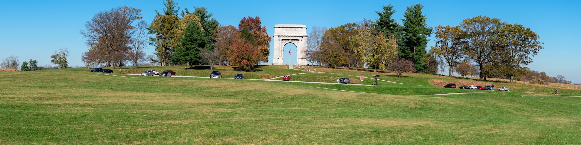 A Panoramic Shot of the National Memorial Arch at Valley Forge