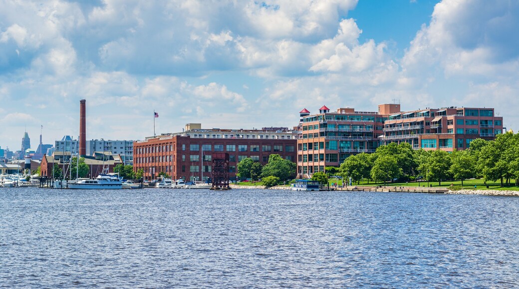 View of the waterfront in Canton, Baltimore, Maryland.