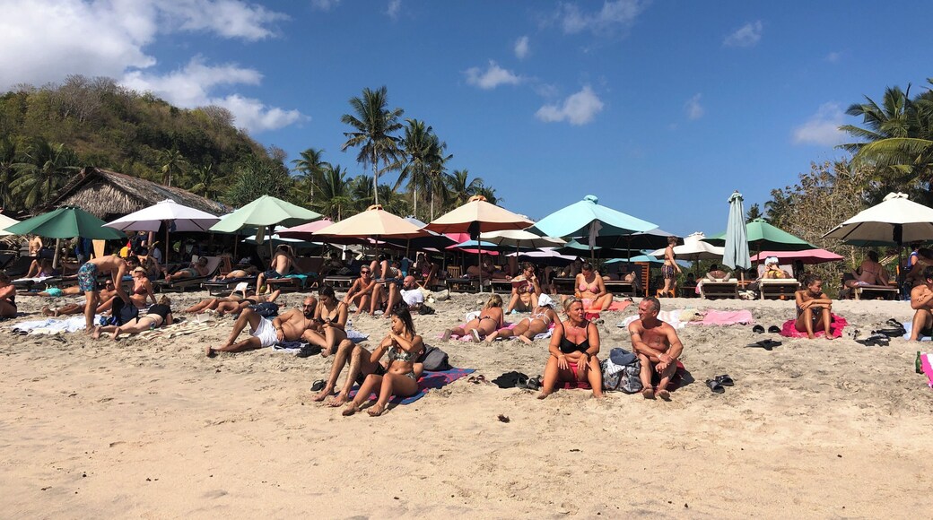 Pretty crowded, and the beach is average