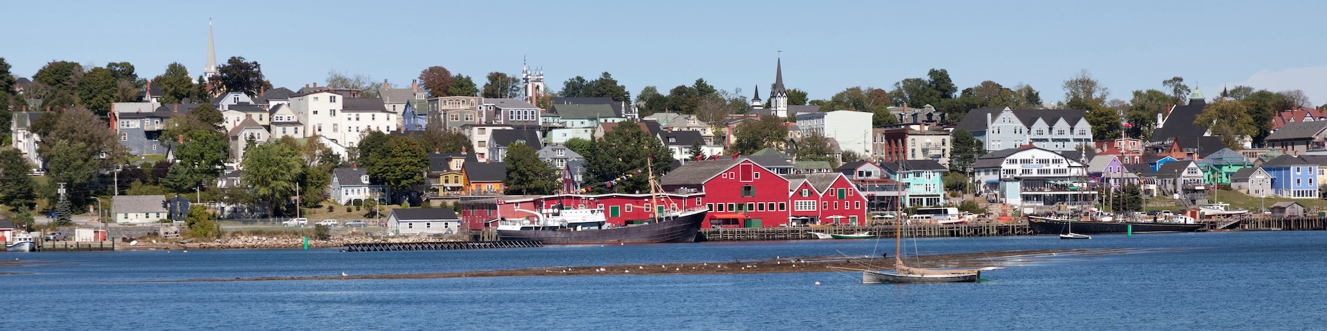 Lunenburg ,Nova Scotia waterfront panorama. UNESCO World Heritage site.