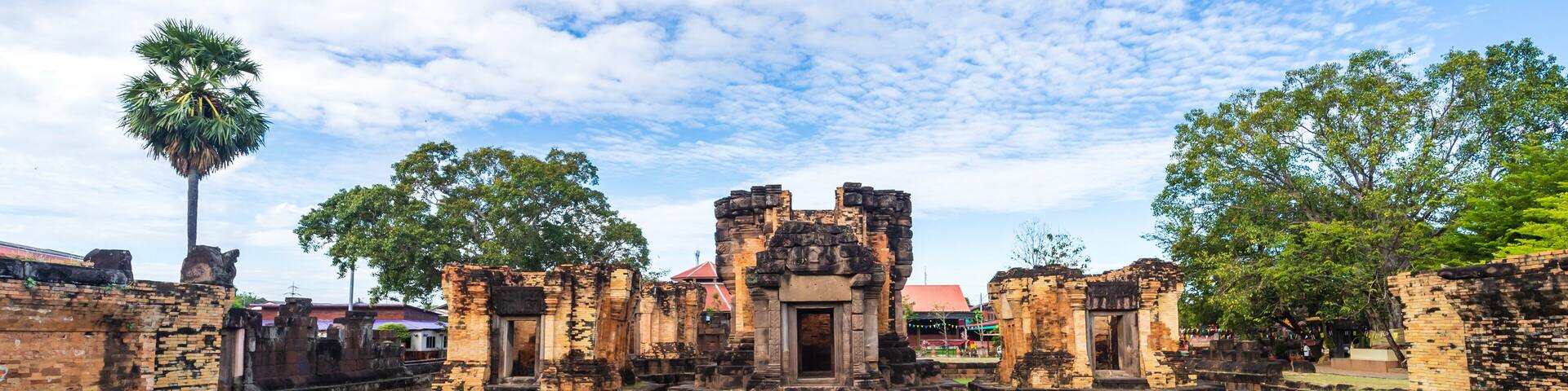Prasat Wat Sa Kamphaeng Yai, Old Thai historical castle, Uthumphon Phisai District, Sisaket Province, Thailand.