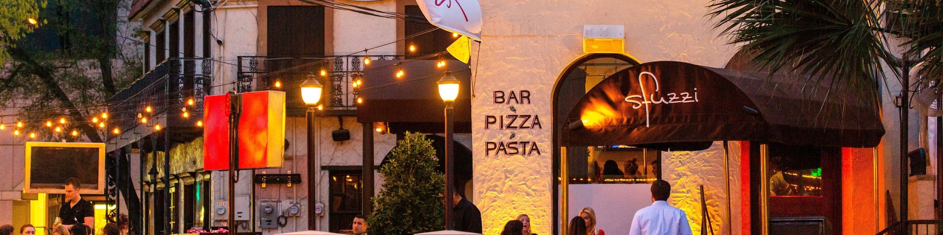 McKinney Avenue which includes street scenes and night scenes