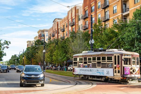 McKinney Avenue featuring railway items
