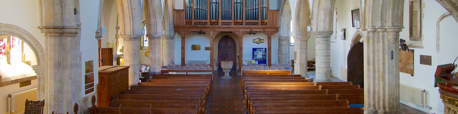 Hythe featuring interior views, heritage elements and religious elements