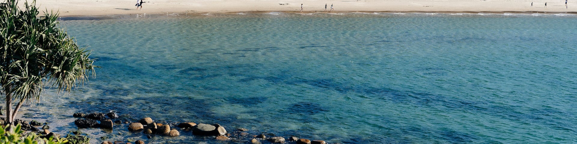 Beautiful bay and beach with gentle waves.