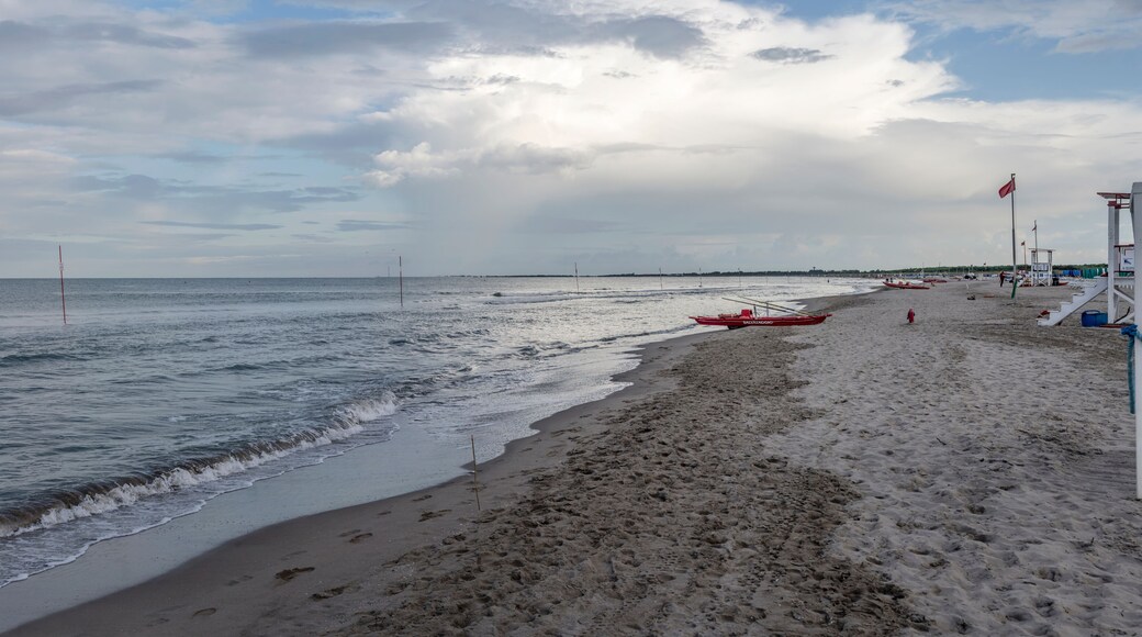 thunderstorm light on Adriatic sandy beach , Rosolina Mare, Italy