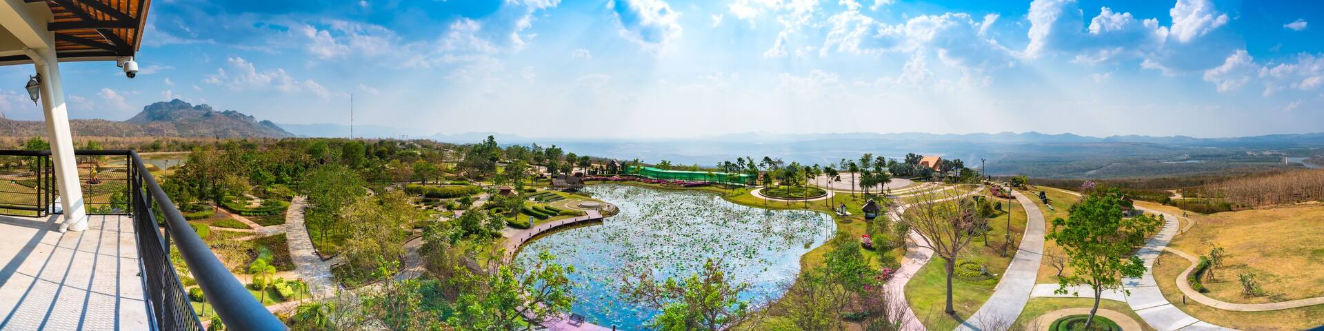 Panorama view of beautiful park in Mae Moh district