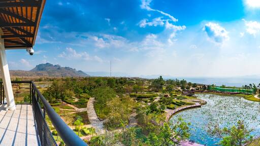 Panorama view of beautiful park in Mae Moh district