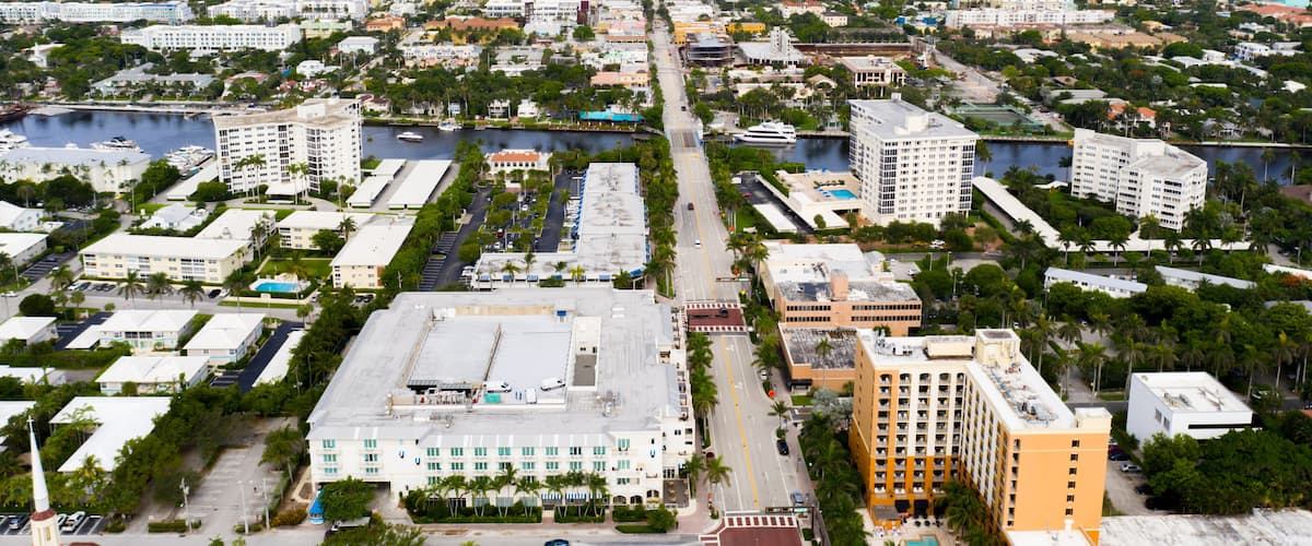 Aerial photo Atlantic Avenue Delray Beach Florida USA