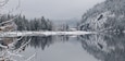 As we drove by, the serene lakescape called. Although pressed for time, we stopped and admired the beauty of the still waters and the quiet of the snowladen trees.