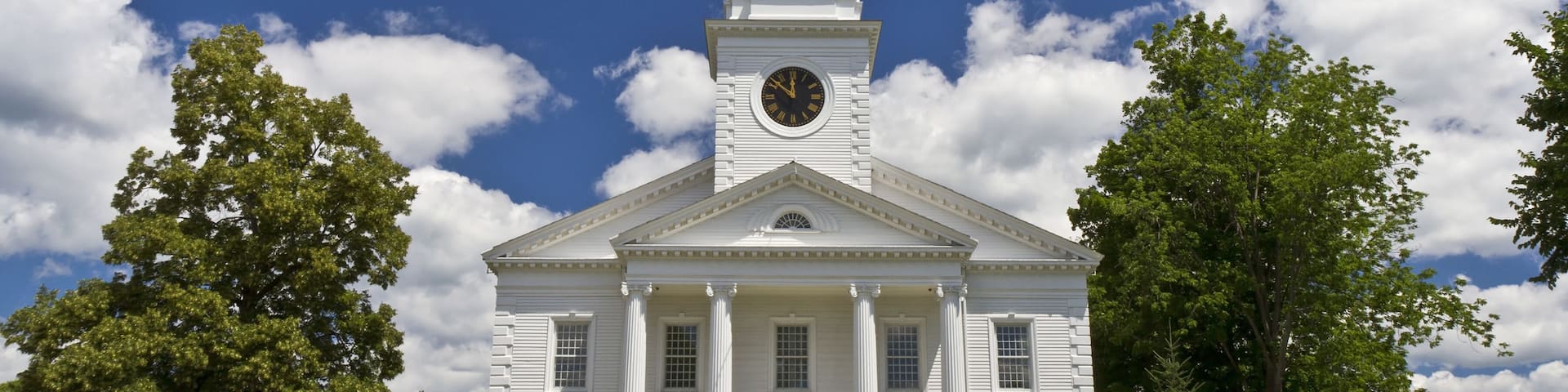 First Congregational Church in Williamstown (c. 1765), Massahusetts on a beautiful summer's day