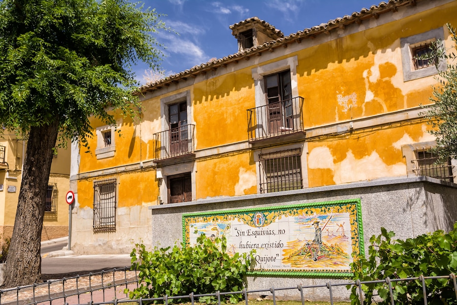Tiles in the center of Esquivias celebrating the fact that if Cervantes hadn't gone to live in Esquivias he wouldn't have been inspired to write Don Quixote