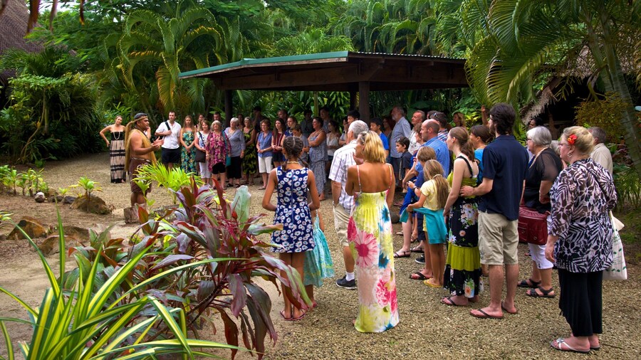 Te Vara Nui Village as well as a large group of people