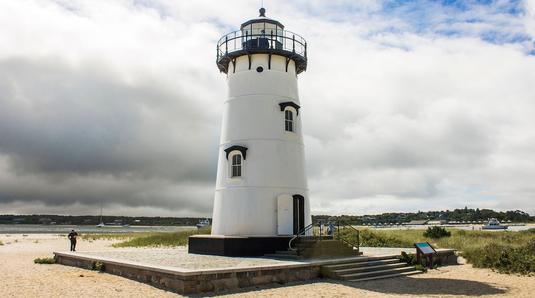 Martha's Vineyard, Massachusetts. Edgartown Harbor Light, a lighthouse located in Edgartown, where it marks the entrance to Edgartown Harbor and Katama Bay