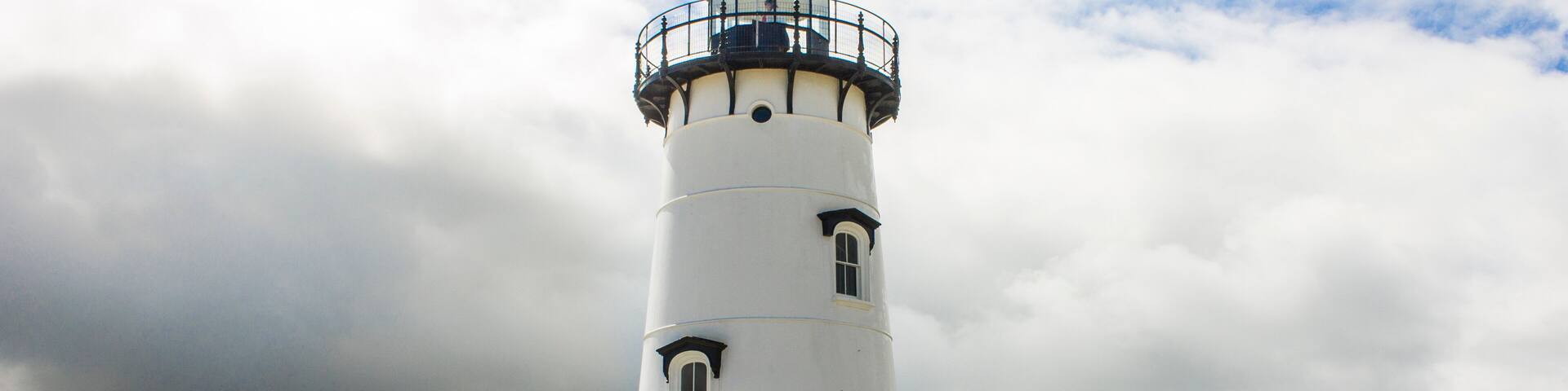 Martha's Vineyard, Massachusetts. Edgartown Harbor Light, a lighthouse located in Edgartown, where it marks the entrance to Edgartown Harbor and Katama Bay