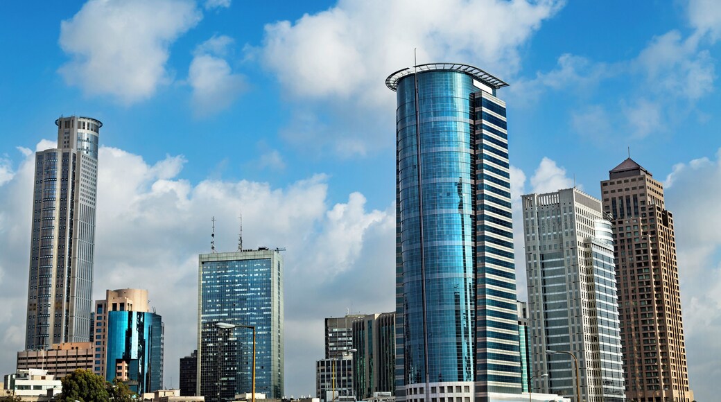 Skyline of downtown Ramta-Gan (bordering Tel-Aviv), featuring the famous Israeli diamond center and the financial district surrounding it.