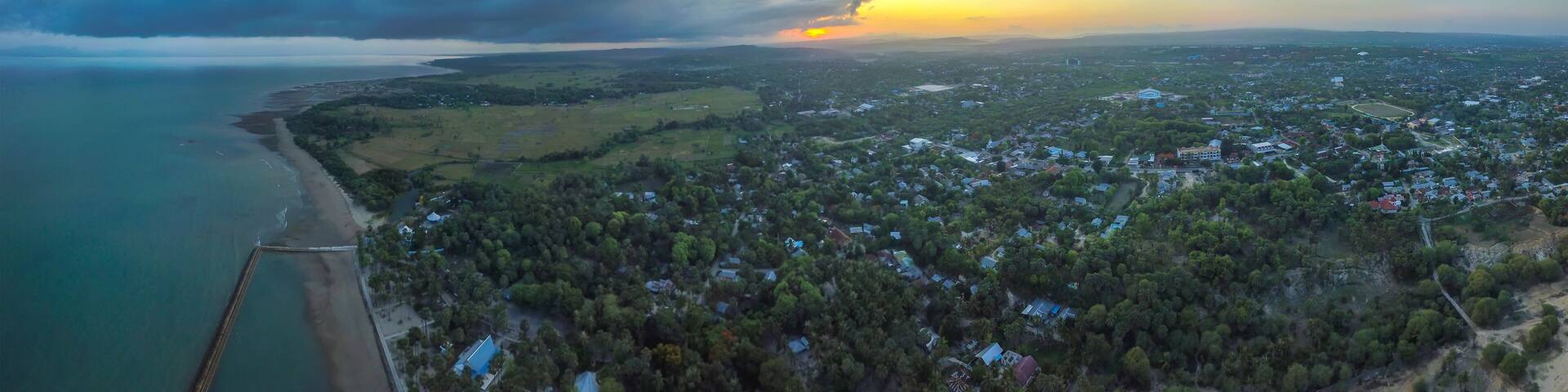 Panoramic Aerial view of Kupang, Indonesia.