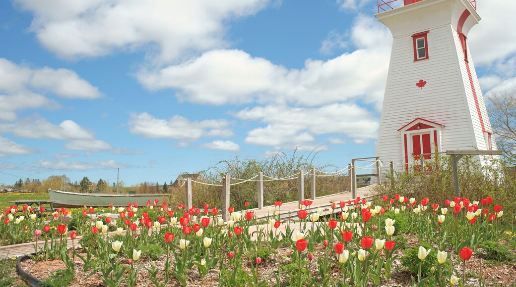 The lighthouse at Victoria by the sea, Prince Edward Island, Canada. Spring.