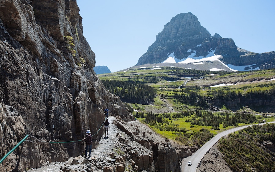Hikers at Highline Trail (Glacier National Park, Montana)