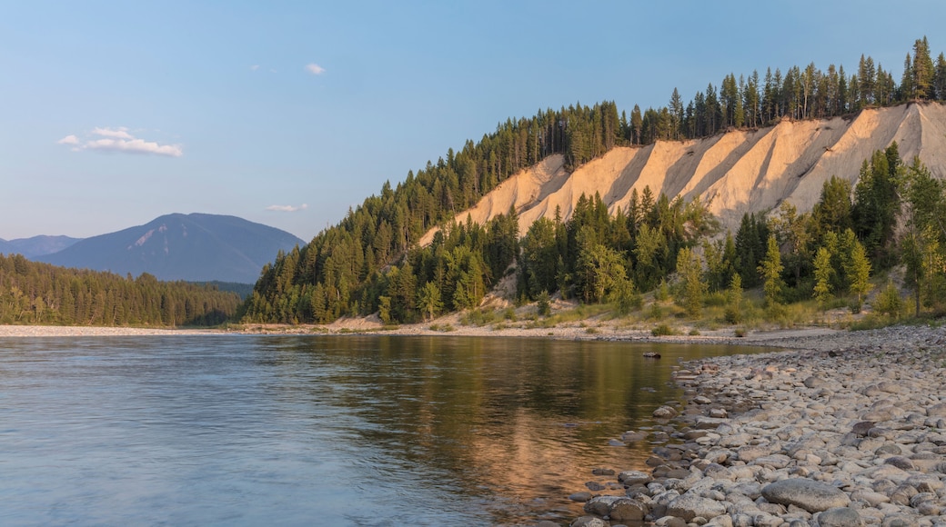 Clay cliffs along the Flathead River near Coram, Montana, USA