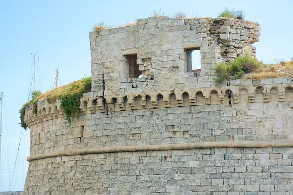 Gallipoli Castle featuring general coastal views, a castle and heritage architecture
