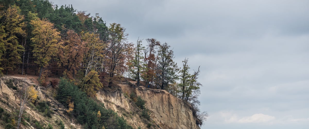 Kepa Redlowska cliff-like Baltic Sea coastline in Gdynia, Poland